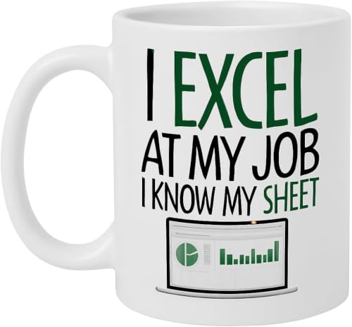 Playcrate Excel at My Job Ceramic Mug Funny Gift for Spreadsheet Lovers Data Nerds or Coworkers