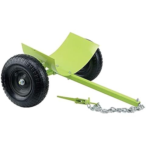 Timber Tuff TMW-70 Heavy Duty Steel Log Skate Towing Attachment with Dual Chains, 1 Load Binder, and 12 Inch Pneumatic Tires for Off Road Terrain Cover