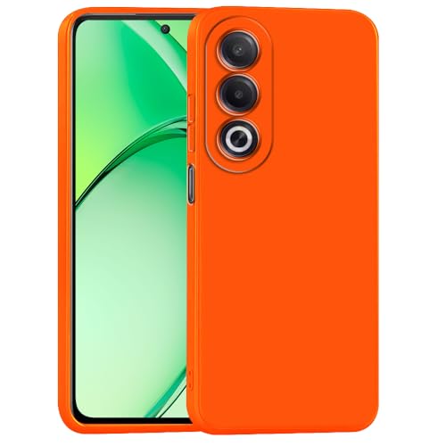 Image of Casotec Back Cover for Oppo A3 Pro 5G / K12x 5G | Full Camera Protection | Premium Liquid Silicon Case | Flexible Bumper Case for Oppo A3 Pro 5G / K12x 5G (Orange)