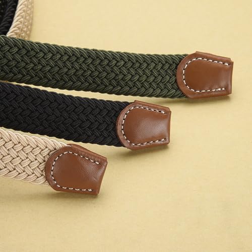 105cm Casual Knitted Pin Buckle Jeans Belt Woven Canvas Elastic Expandable Stretch Belts for Women Men Unisex Girdle3