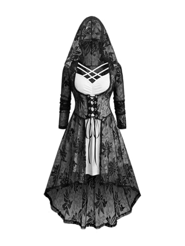 ROSE GAL Womens Plus Size 2pcs Witch Halloween Costume Gothic