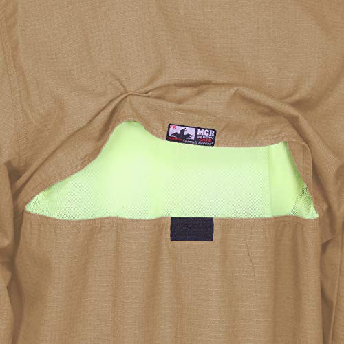 Image of MCR Safety Summit Breeze SBS1003LT Flame Resistant 5.5oz Inherent Blend Shirt, Underarm /Back Vents, Men's Work Shirt, Large Tall, Tan