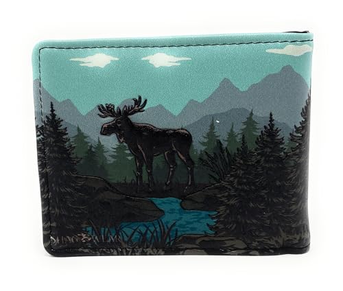 Shag Wear Wilderness Moose Billfold Wallet for Men and Teen Boys Vegan Faux Leather2