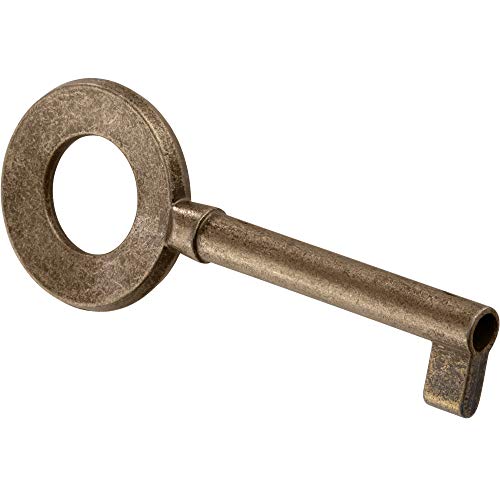 Gedotec Bar Key Cabinet Clé de barre de couleur pour serrure de meuble Clé de remplacement Deco - HAYDN | 35 mm | Laiton bruni brossé | 1 pièce - Clé de meuble design ancien pour tiroirs