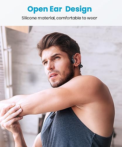 Image of Bone Conduction Headphones, Swimming Headphones Underwater Open Ear Built-in 32GB Memory IPX8 Waterproof for Swimming, Running, Cycling, Black