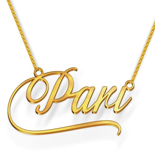 Image of Pari Cursive Gold & Silver Name Pendant Necklace, Best Jewelry Gift for Girls.