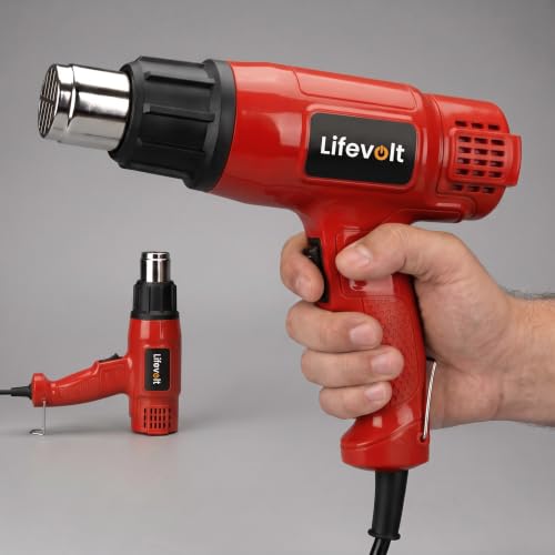 Image of 1800W Heat Gun Hot Air Gun for Paint Removal, Dual Temperature 400C & 550C, Pure Copper Motor, Professional Electric Hot Air Gun for Shrink Wrapping, PVC, Crafts & DIY