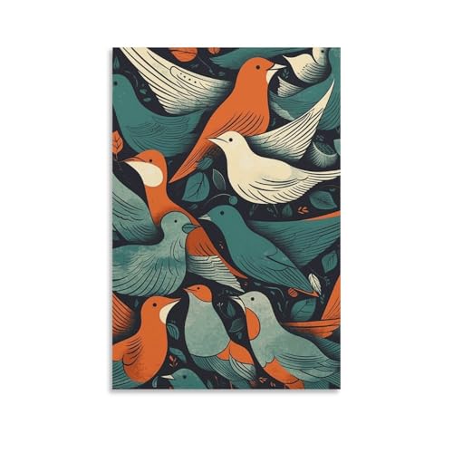 Impression sur toile volée d'oiseaux : oeuvre d'art haut de gamme pour salon