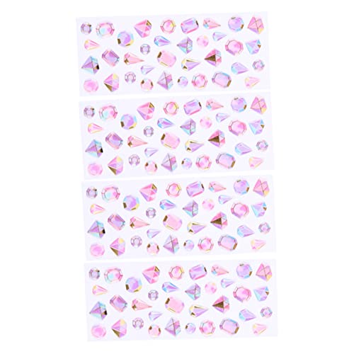 Veemoon 4sheets Crystal Stickers for Scrapbooking Photo Album Decor Mobile Shells of Unique Flatback Rhinestones for Crafts and Journaling