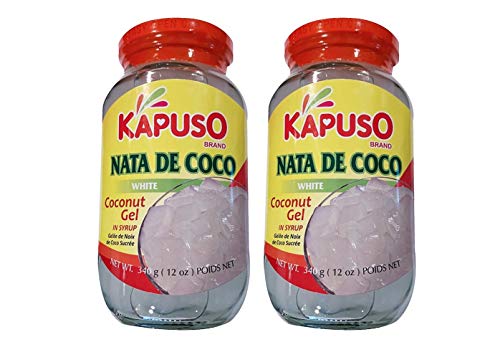 Kapuso Brand Coconut Gels, Beans, Fruits in Syrup 2 Packs (White Coconut Gel)
