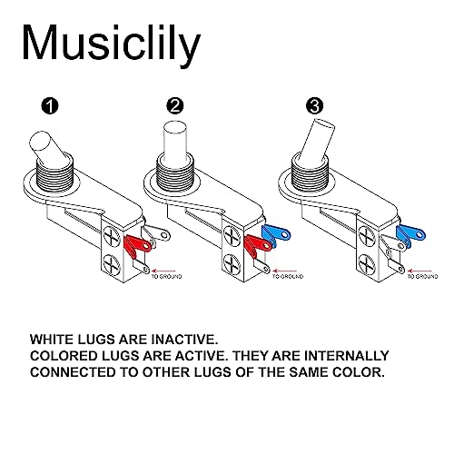 Musiclily Basic Metric 3-Way Right Angle Toggle Switch L-Type Pickup Selector for USA Les Paul Epiphone SG ES Electric Guitar - Image 3