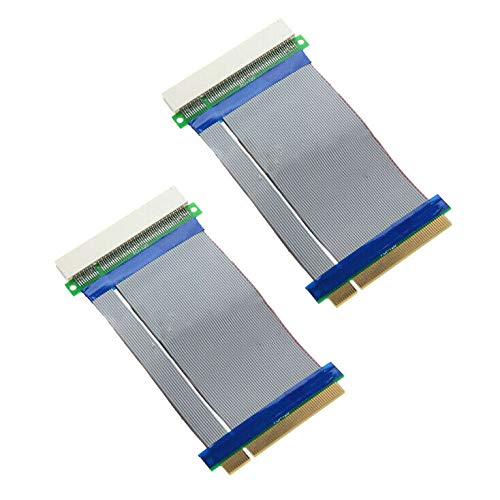 KCHOICE® 2X(2pcs 32 Bits Flexible PCI Riser Slot Extender Cable Adapter Extension Co B6E6