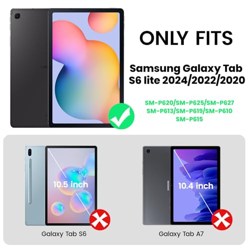 SEYMAC Case for Samsung Galaxy Tab S6 Lite 10.4 Inch 2024/2022/2020,Shockproof Case with 360 Rotating Stand/Hand Strap, [Shoulder Strap&Built-in Screen Protector] for Galaxy Tab S6 lite, Black - Image 8