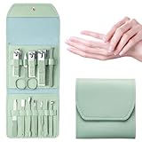 THQAE Set 12 in 1 aus Edelstahl, Maniküre set Nagelknipser, Schere, Nagelset Nageletui damen...