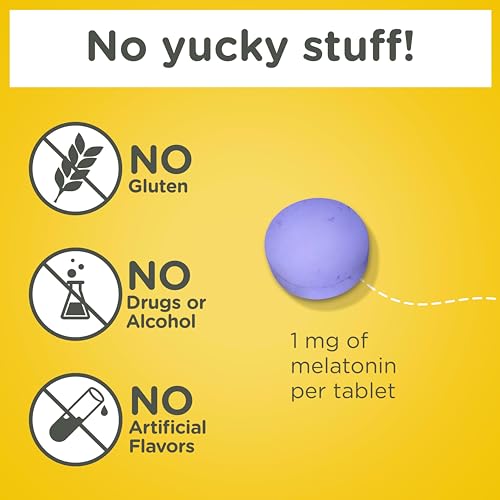 Zarbee's Kids Melatonin Sleep Chewable Tablets, 1mg Melatonin, 50 ct - image 3