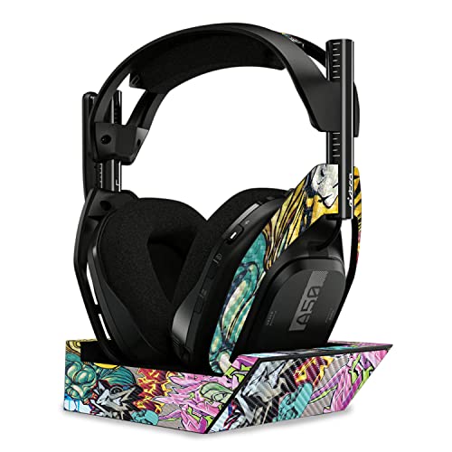 Image of MightySkins Carbon Fiber Skin Compatible with Astro A50 Wireless Headphones + Base Station (Gen 4) - Graffiti Wild Styles | Protective, Durable Textured Carbon Fiber Finish | Easy to Apply