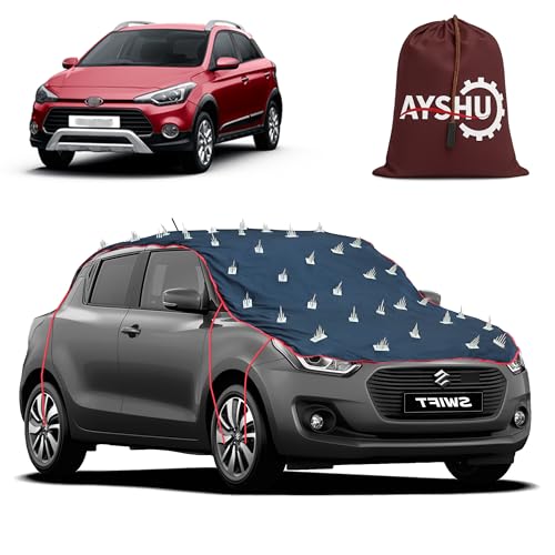 Image of AYSHU Water-Resistant Spike Car Cover for Hyundai i20 Active - Protects from Dogs, Monkeys, Dust, Sunlight & UV - Full Roof Universal Fit