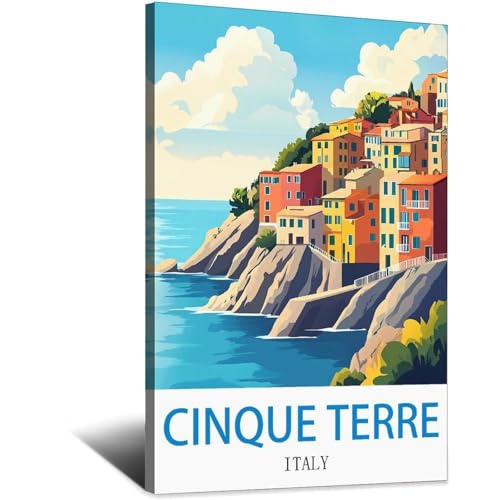 Cinque Terre affiche de voyage vintage pour habiller un mur vide avec style italie