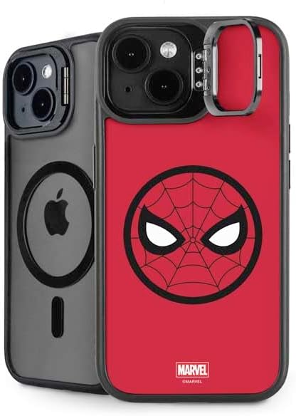 Skinit Kickstand Phone Case Compatible with iPhone 15 - Officially Licensed Marvel Spiderman Spiderman Emblem Design