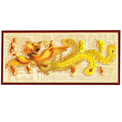 Grand format broderie diamond painting complet phoenix pour décorer de grands murs vides