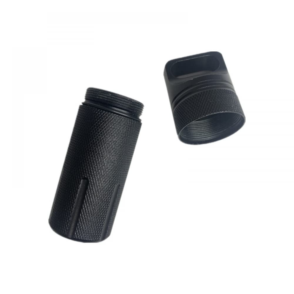 ICH Opakowanie na zewnątrz, wodoodporna kapsułka EDC survivalowa, hermetyczna aluminiowa butelka na tabletki, zapałka, etui do przechowywania niezbędnych akcesoriów kempingowych (2 szt.)