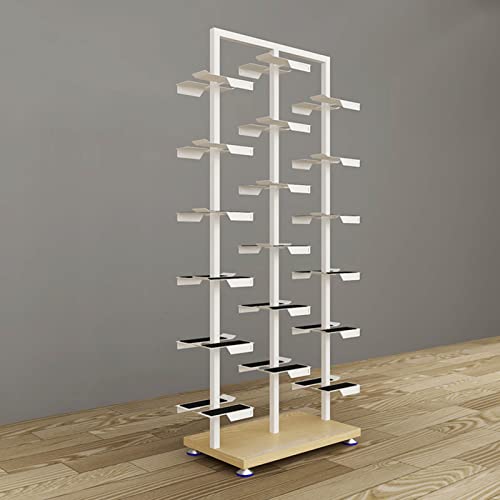 Slish   Estante de exhibición de zapatos de metal para venta al por menor, soporte moderno para calzado, estante de tienda de ropa comercial, llamativa unidad de exhibición de zapatos