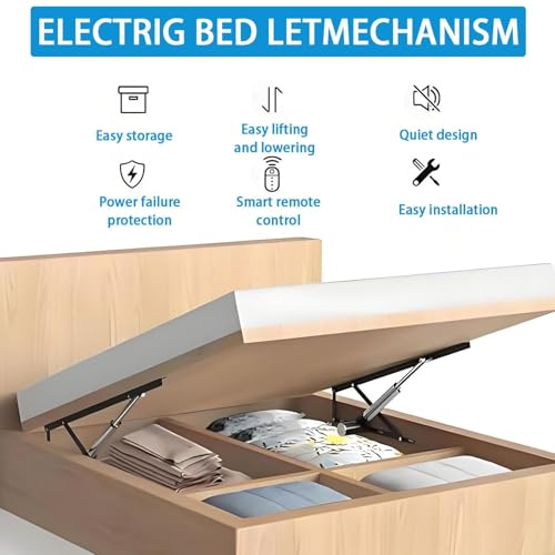 Mecanismo eléctrico de elevación de cama con control remoto, kit de elevación de almacenamiento resistente para marcos de cama y bases de sofá