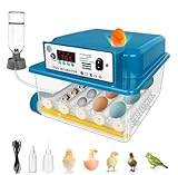 【Große Kapazität und multifunktionale Struktur】Unser Inkubator hat eine große Kapazität, kann bis zu 36 Eier aufnehmen und kann Eier verschiedener Größen und Typen gleichzeitig flexibel schlüpfen, indem Sie den Abstand der Rollen einstellen. Die intuitive Schnittstelle ermöglicht es Ihnen, die Einstellungen für Temperatur, Luftfeuchtigkeit und Rotation genau einzustellen.