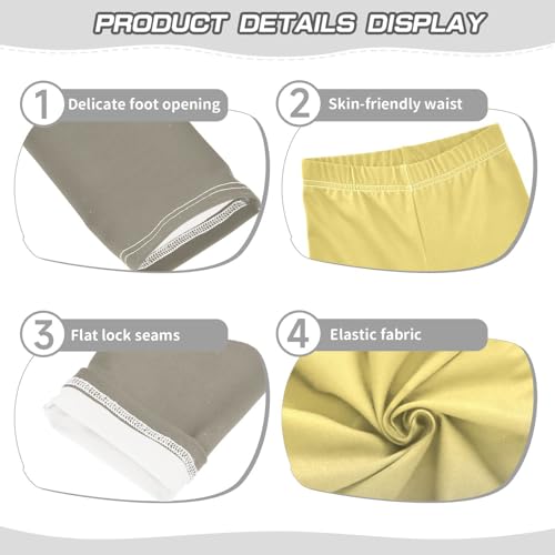 DOMIKING Yellow Gray Gradient Girl's Leggings Pants Kids' Yoga Pants Stretchy Running Tights 4 Years3
