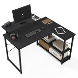 Embrace life パソコンデスク computer desk 机 収納 ゲーミングデスク L字型 リムーバブルラック pcデスク デスク ラック付き コーナー オフィ 在宅勤務 副105cm ブラック