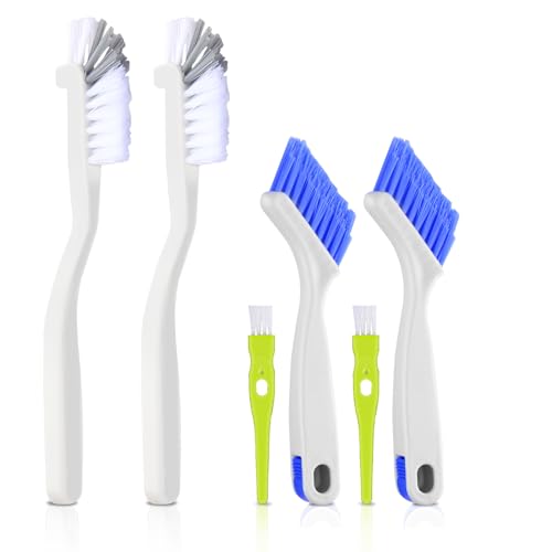 iFlyMars 6 spazzole per la pulizia dei piatti, per lavello, cucina, bagno, angolo di 90°, per pulizia profonda, per uso domestico, pentole, padelle, lavastoviglie, bordi angolari, malta, pulizia