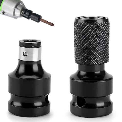 2 Pcs Adaptateur Douille Pour Clé À Chocs, Embout Boulonneuse A Choc En Acier Embout Visseuse A Choc, Onvertisseur Douille 1/2 À 1/4 - Accessoires De Précision Pour Clés À Cliquet, Tournevis Et Plus