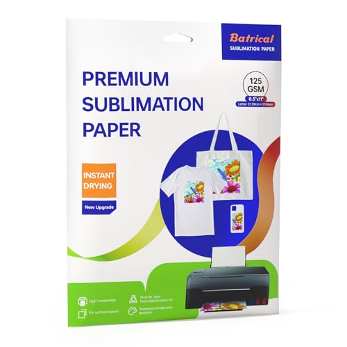 Sublimation Paper 30 Sheets Heat Transfer Paper 8.5x11 inch Compatible...