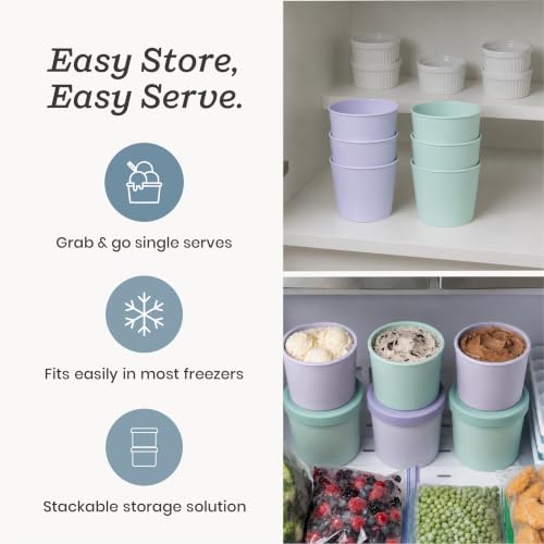 Starpack Freeze The Day Cute Small Ice Cream Freezer Containers 4-Pack x 13.5oz(1.6Qt Total) - Single Serve Tubs, Silicone Lids, BPA-Free, Airtight, Reusable, Homemade Ice Cream, Frozen Yogurt by StarPack Home - Used condition - Image 7