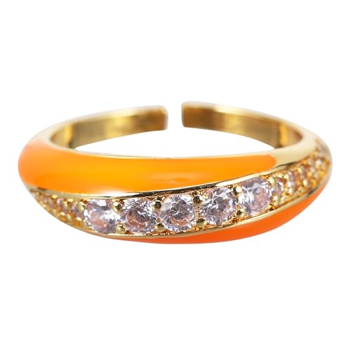 jojofuny Anillo Moderno Ajustable Cobre Diseño Mujer para de de Apertura Fácil de Usar, Estilo Delicado para Cumpleaños y Adecuado Bares