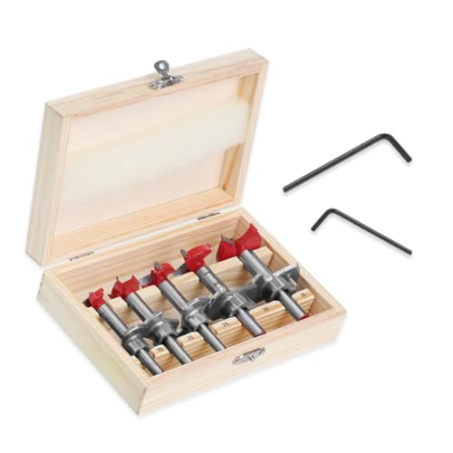 casstaly Kit de Perforadora de Posicionamiento, Abridor de Agujeros para Bisagra Ajustable de 15-35 Mm, Juego de Brocas de Carburo para Carpintería