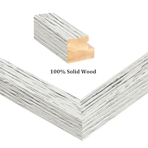 Egofine 8X10 Picture Frames Made Of Solid Wood With Plexiglass, Display Pictures 4X6/5X7 With Mat Or 8X10 Without Mat For Tabletop And Wall Mounting, Driftwood White thumb #1