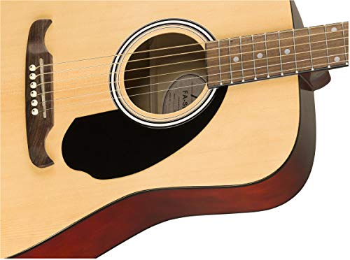 Fender FA-125 Dreadnought Acoustic Guitar - Natural Bundle with Gig Bag, Tuner, Strap, Strings, Picks, and Austin Bazaar Instructional DVD - Image 7