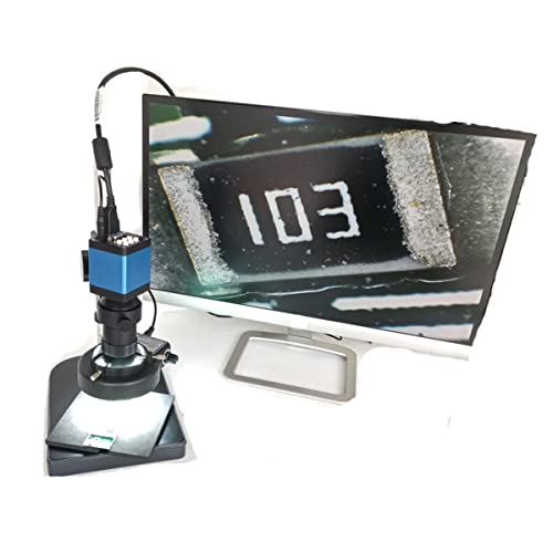 Microscope 8X-130X 20MP Microscope Digital Camera, 56 Led Ring Light(Blue)