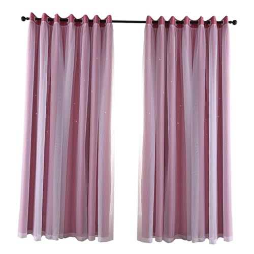 ULTECHNOVO 1 Pieza Cortina para el hogar viviendo Cortinas Soltero geométrico visillos Dormitorio Curtains Bedroom cortinados decoração casa Cortina de Ventana Cortina para Sala Rosa