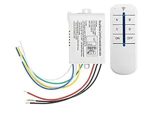 Qamanta Digital Switch 4-Way ON/Off 220V-240V Light Digital Remote-Control Wireless Wall Switch with RF Remote Control