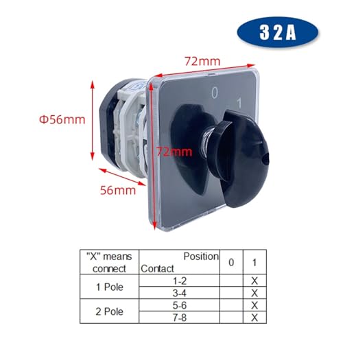 Inverseur rotatif YMZ12-32A à contacts en argent durables - 2