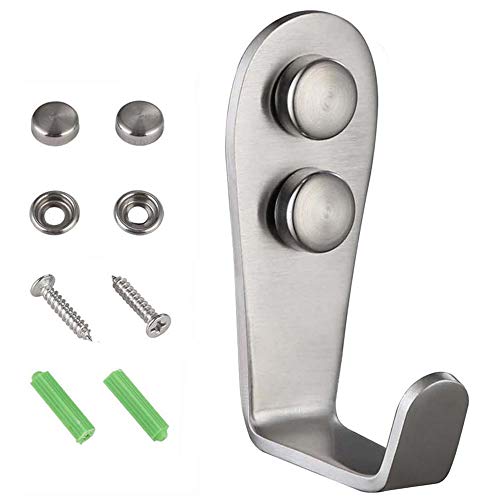 Robe and Towel Hook 5 PCS, Angle Simple SUS304 Stainless Steel Hook Pack