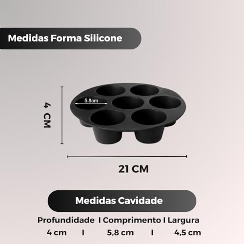 Forma para Cupcake para Airfryer de Silicone Antiaderente Forno Cupcake Pudim Muffin Petit Gateau As