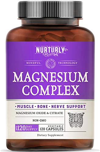 Magnesium Complex 500 MG High Absorption Maximum Strength â€“ Magnesium Citrate Capsules â€“ Helps Support Muscle Relaxation, Stress Relief, Sleep and Energy, Bone Density and Strength - 120 Veg Capsules