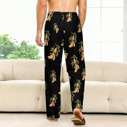 Weed Smoking Banana Men's Pajama Pants Lightweight Pjs Bottoms Sleep Lounge Pant with Pocket Drawstring2