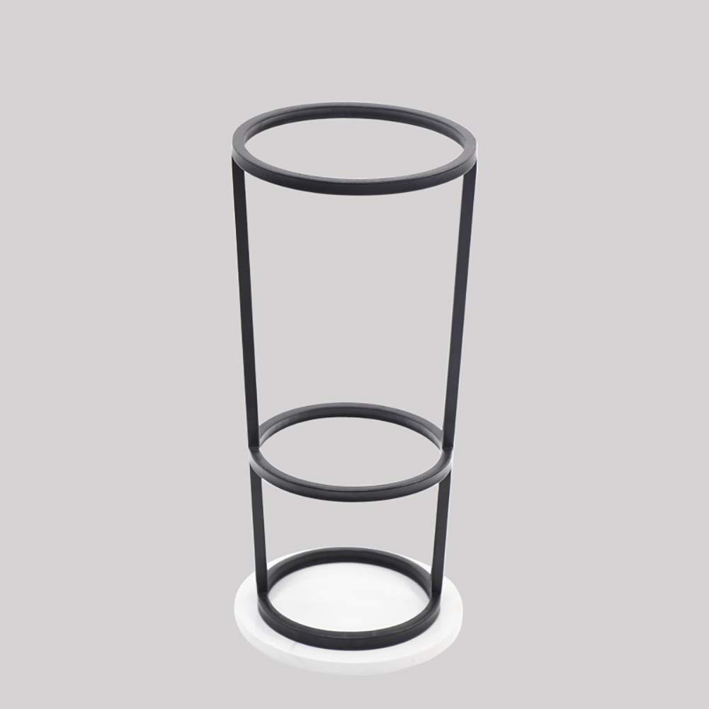 Portaombrelli autoportante in metallo con base in marmo, design rotondo, 25 x 55 cm, supporto nero per ingresso, atrio, casa e ufficio Sto Solut