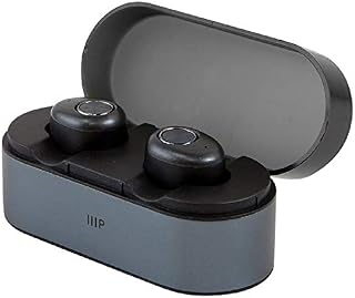 Monoprice MP True Wireless Earphones - Black with Charging Case, Stereo Sound, 4.5