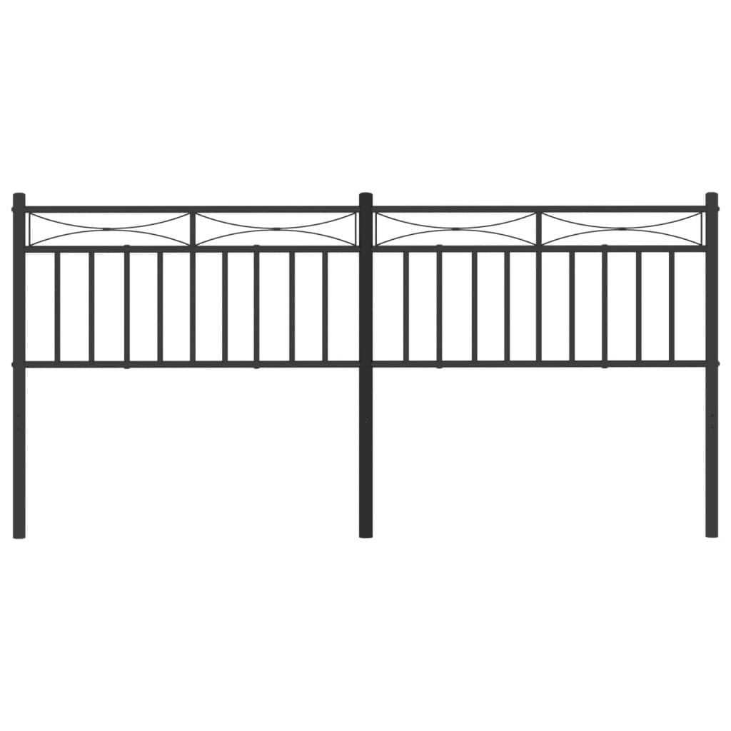 Testiera in metallo nero, 193 cm, in acciaio verniciato a polvere, robusta, stabile, per camera da letto, design classico, montaggio a parete