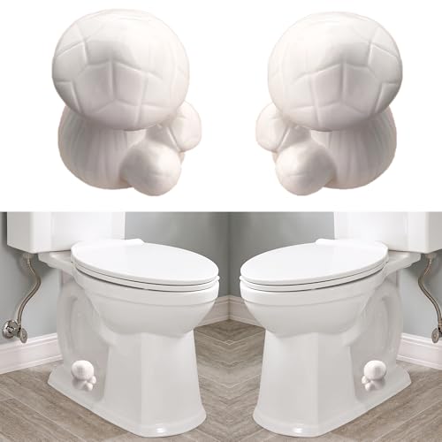 Image of ZUNON Toilet Bolt Caps, Decorative Toilet Bolt Covers, Ceramic Cute Frog Covers Toilet Bolts Bathroom Decor Easy Installation Set of 2 (White Mushroom 2PCS)